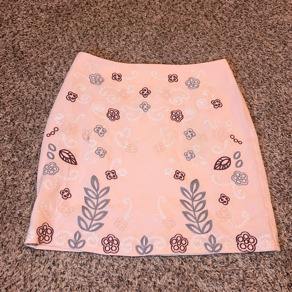 JOA Los Angeles‎ Women's Pink Floral Embroidered Mini Skirt Size S